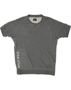 REPLAY Womens Graphic T-Shirt Top UK 18 XL Grey Cotton CE48 - Picture 1 of 3