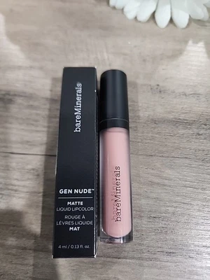 Lápiz labial líquido bareMinerals GEN NUDE MATE GUIÑO tamaño completo nuevo en caja Foto 1 de 3