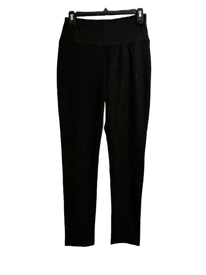 Calça Legging Feminina Elástica APT 9 Preta Metálica Tamanho P - Imagem 1 de 4