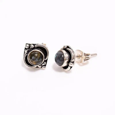 Labradorite Gemstone 925 Sterling Silver Earring Gifts for her Jewelry R-2829 - Image 1 of 4