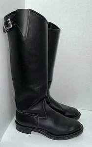 Wesco Custom Mens Black Leather 19" Motorcycle Patrol Boots Vibram Soles 9 - Picture 1 of 8