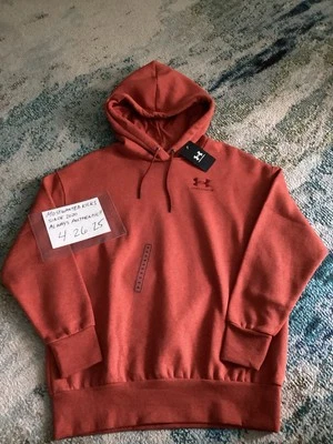 NWT Under Armour Icon Fleece Oversized Hoodie Red/Orange Women’s Sz XS FREE SHIP - Image 1 of 4