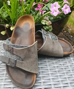 BIRKENSTOCK SIZE 4 ZURICH FLAT SANDALS UK 4 USED GREY ORIG RRP £115 - Picture 1 of 10