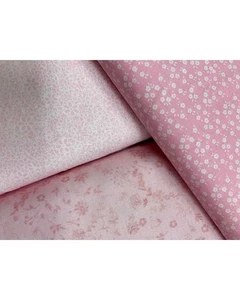 50 Cm Tessuto Puro Cotone Stampato Fiorellini Rosa H 150 CT003 - Imagen 1 de 7