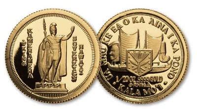 1993 Royal Hawaiian Mint 1/20 Oz Gold Proof Crown • Hawaii Sovereign Coin • UNC - Image 1 of 3