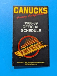 Vancouver Canucks 1988-89 Official Hockey Team Pocket Schedule - Foto 1 di 3
