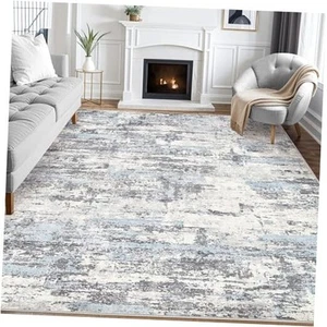 Area Rugs for Living Room: 8x10 Abstract Washable Rug Modern Neutral Large - Picture 1 of 7