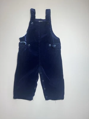 Mono con tirantes vintage para pequeños bebé talla 12M azul pana cierre a presión Foto 1 de 3