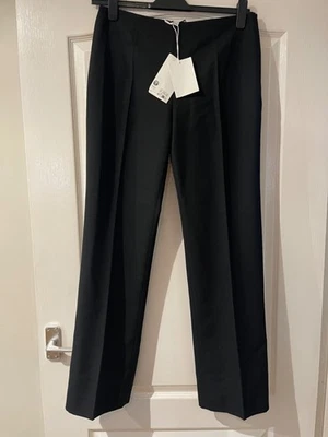 COS Wool Bled Straight Leg Black Trousers Size 12 - BNWT - Image 1 of 4