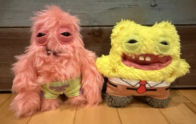 Zuru Fuggler Spongebob Squarepants & Patrick Star Keychain Plush Figure Set Lot - Image 1 of 2