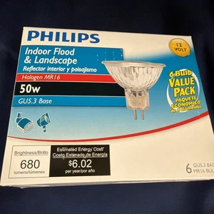 Philips Landscape & Indoor Flood 50-Watt MR16 12-Volt GU5.3 Incan Bulbs - Picture 1 of 3