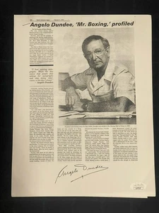 ANGELO DUNDEE ALLENATORE di MUHAMMAD ALI giornale stampato firmato articolo JSA - Foto 1 di 4