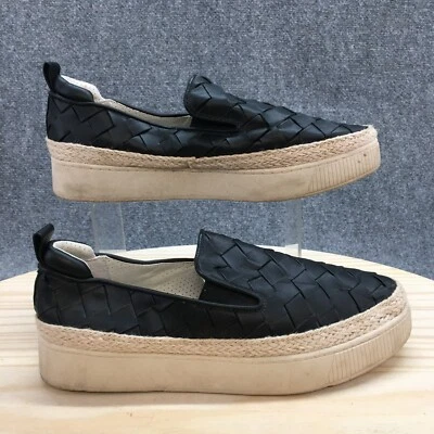 Franco Sarto Zapatos Mujer 10M Haydee Plataforma Zapatilla Sin Cordones Negro Imitación Cuero Foto 1 de 4