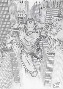 IRON MAN 11X17 PAGINA ORIGINALE DI CLEBER LIMA JN1 - Foto 1 di 2