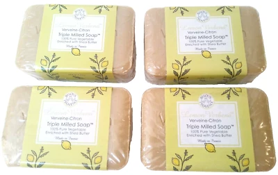 4 X Trader Joes Bisous de Provence Lemon Verbena Triple Milled Soap *Shea Butter - Image 1 of 3