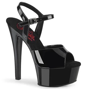 6" Black Basic Stripper Pole Dancer Fitness Class Beginner Heels Shoes Wide W - Picture 1 of 2