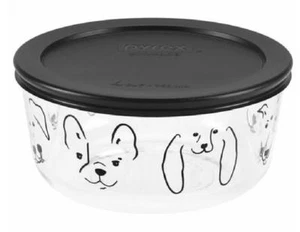 Pyrex MY BEST FRIEND 4 Cup Glass Storage Bowl & Cover *ADORABLE PUPPY DOG FACES - Picture 1 of 2
