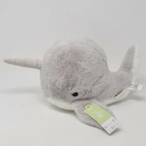 Pier 1 One Imports peluche narval niguel animal de peluche suave juguete gris 15" nuevo - Imagen 1 de 12