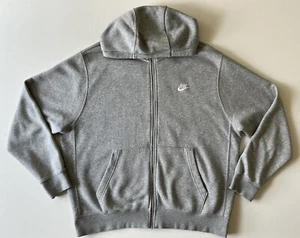 Nike Fleece Full Zip Hoodie Sportswear Sweatshirt Gray XL Long Sleeve 0014 - Picture 1 of 12