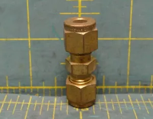 Swagelok Brass Compression Tube Fitting, Union, 1/4 in. Tube OD B-400-6 - Picture 1 of 4