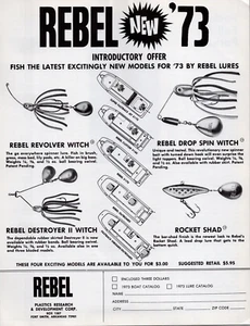 Rebel Rocket Scad Angelköder neu für 1973 Printanzeige - Bild 1 von 2