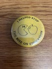Teacher  Pac-Man  Vintage Button “I Helped Stop The Bite On Education”