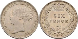 Großbritannien 6 Pence 1886 Victoria, 1837-1901 Silber  Original Münze #LSF241 - Bild 1 von 1