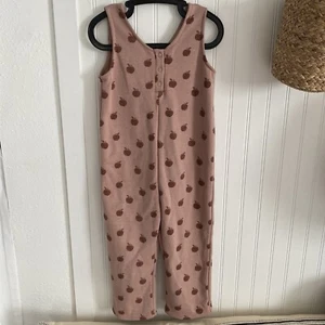 Zara Girls Kids Apple Print Fleece Lined One Piece Sleeveless Romper 4-5Y - Picture 1 of 7