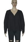 Anthropologie Beaded Button Pleated Long Sleeve Black Shirt Blouse Top New L
