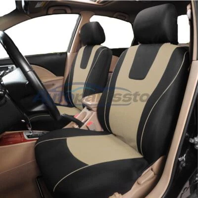 5-Sits Car Seat Cover Polyester Fabric Protector Front Rear Universal Full Set - Image 1 of 4