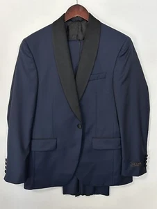 #345 Ted Baker 'Josh' Trim Fit Navy Shawl Lapel Tuxedo Size 40 Short  $ 1,095 - Picture 1 of 8