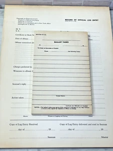 Registro de envíos de almohadilla oficial de entrada de registro y tanques de lastre registros para jefe, real - Imagen 1 de 8