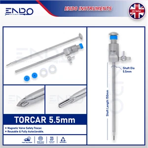 ENDO® New Bariatric Surgery Trocar 5mm 150mm Long Cannula Reusable Trocars 5.5mm - Picture 1 of 12