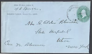Arizona Territory KEAMS CANON Jan 6 1897 Town Type 3 Postmark Envelope Cover - Picture 1 of 2