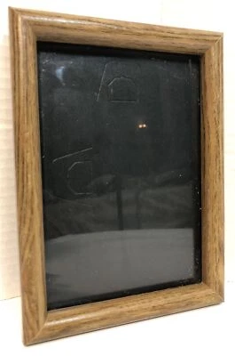 5x7 Vintage Brown Wood Wrapped Antique Plastic Picture Photo Frame - Image 1 of 4