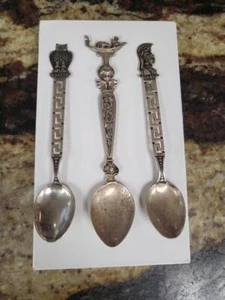 3 PC VTG SILVER TEA SPOON : GREECE / ATHENA /MADE IN ITALY CLASS CUPID GONDOLA - Picture 1 of 8