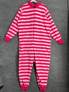 Torrid X Disney Cheshire Cat One Piece Pajamas Womens 1X 2X Pink Striped Zip Up - Picture 1 of 13
