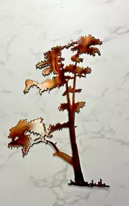 Cypress Tree 13 " x 7 1/2" Copper Plated Metal Art - Picture 1 of 4