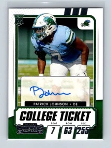 Boleto universitario Panini Contenders 2021 selecciones del draft automático Patrick Johnson #306 radiocontrol - Imagen 1 de 2