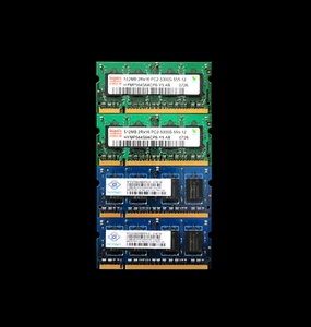 LOT of 4 x 512MB 2Rx16 PC2-5300 DDR-667MHz SODIMM Memory Modules *Hynix & Nanya* - Picture 1 of 2