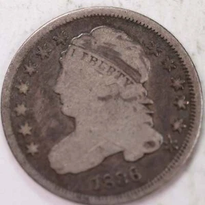 1836 Cap Bust Silver Dime, Good Circulated Coin, Store #d836.01 - Picture 1 of 2