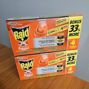 Raid Concentrated Deep Reach Foggers 2x 4 Packs (8 total) 1.5 oz Roaches & Flea - Picture 1 of 2