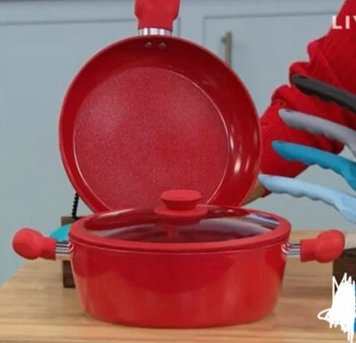 Juego de utensilios de cocina antiadherentes de cerámica SafeTGrip de 3 piezas - rojo Foto 1 de 3