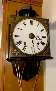 Seltene frühe antike französische Morbier-Uhr mit Wecker - Bild 1 von 10