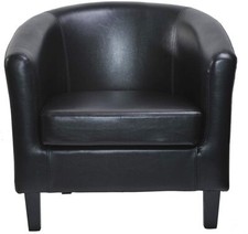 Faux Leather Tub Chair Armchair club Chair Dining Living Room & Cafe 2 Colour