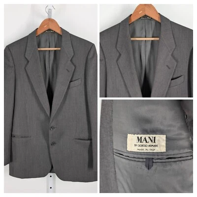 Blazer Giorgio Armani Vintage Años 80 90 Gris Pata de Gallo 40 Italia Foto 1 de 4