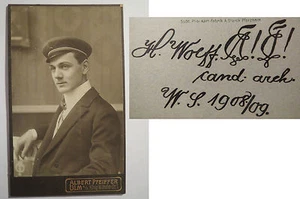Burschschaft Alemannia Stuttgart & Teutonia Gdansk Heinrich Wolff 1908/09 Ulm - Imagen 1 de 1