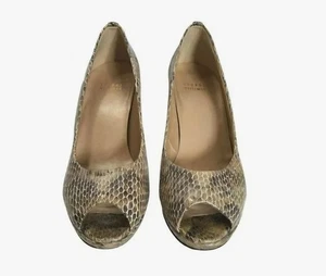 STUART WEITZMAN SNAKESKIN Peep Toe Leather Stilleto Sexy Pump Heel Shoe 10  - Picture 1 of 7