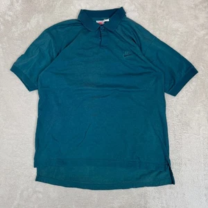 Vintage 90s Nike Polo Golf Shirt Mens L Green Preowned Short Sleeve Performance - Picture 1 of 6
