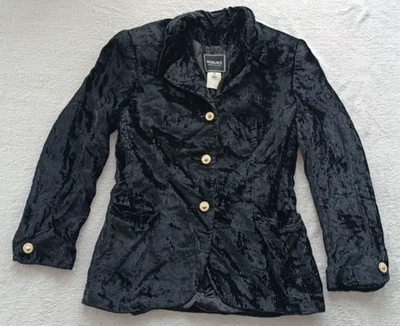 Jaqueta Blazer Versace Jeans Couture Feminina Vintage Veludo Preto Tamanho 30/44 - Imagem 1 de 4